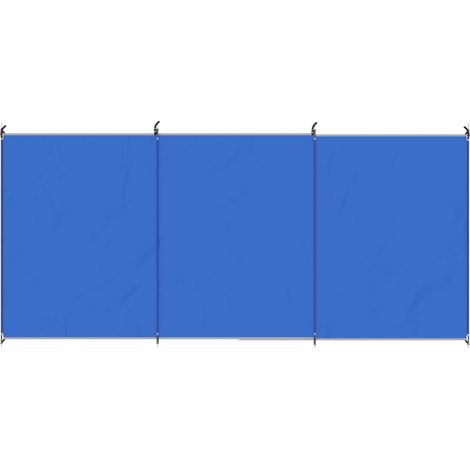 Brise-vent de camping, paravent de plage avec sac de transport, angles de fixation 450 x 150 cm, bleu