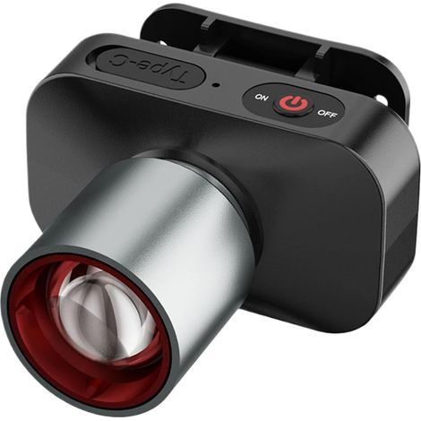 Wiederaufladbare LED-Camping-Stirnlampe mit einstellbarer Helligkeit, tragbare Stirnlampe, Nachtangellampe für Camping, Laufen, Wandern und Angeln (1/5)