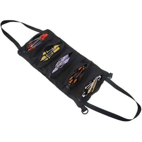 S-giant Multi-purpose Roll-up Tool Bag Car Suspension Type Belt 8 Zipper Bag Tool Bag Suspension Type Storage Bag Car Rear Seat Suspension Type Tool Bag Belt Bag Wrench Socket Screwdriver(Noir) (1/5)