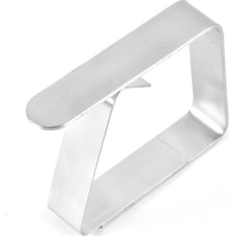 Pince Nappe Exterieur, Pince Nappe de Table, 6 Pinces à Nappe en Acier Inoxydable, Nappe Clips Anti-Glissant Fixer Nappe pour Table d'Épaisseur 10-30 mm (1/5)