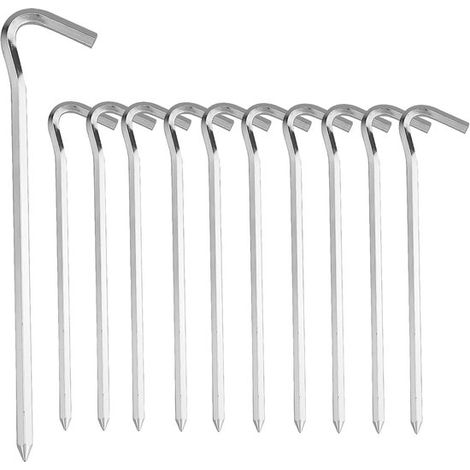 10 estacas de aluminio de 18 cm para tiendas de campaña y actividades al aire libre. (1/5)