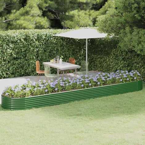 Lit surélevé de jardin Acier galvanisé 507x100x36cm Vert (1/5)