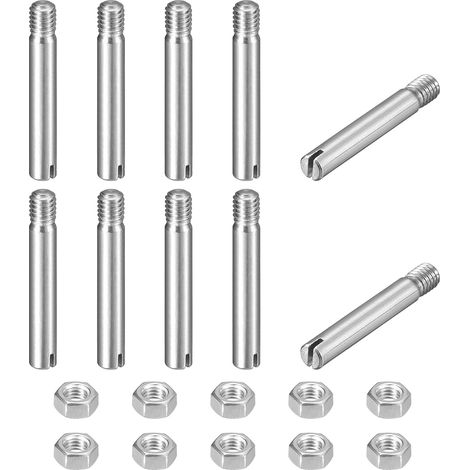 10pcs Goupilles Cylindriques avec Écrou, M3x20mm Goujon Cylindrique Fendu Fileté Externe 304 Acier Inoxydable Industriel Mécanique Chevilles Support d'Étagère Tige Fixation Meubles (1/5)