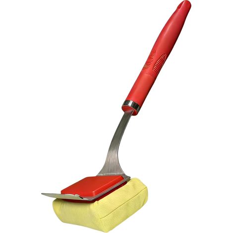 Grillbürste, borstenfreies Design, Edelstahl-Schaber, rot (1/2)