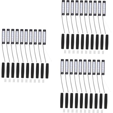 30 Pièces 6 feux de côté pour bateaux clignotant bandes lumineuses pour voiture rubans à led feu latéral de camion lumière LED un camion bande lumineuse Feu arrière
