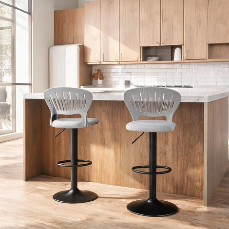 Tabouret de bar gris en lino Sintético métal 43 x 40,5 x 105 cm (1/5)