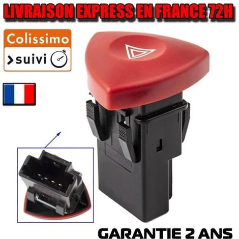 Bouton d'avertissement pour Renault Laguna II, Espace IV, Master, Trafic 01-252904889R (1/5)