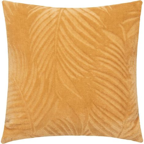 Coussin Déco en Flannelle "Zoa" 40x40 Ocre (1/2)