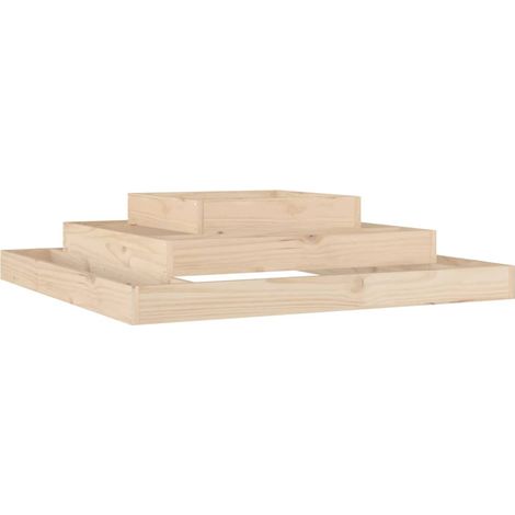 Vassoio per fioriera aiuola rialzata piante fiori terrazza giardino 110 x 110 x 27 cm legno massello di pino marrone 020037306