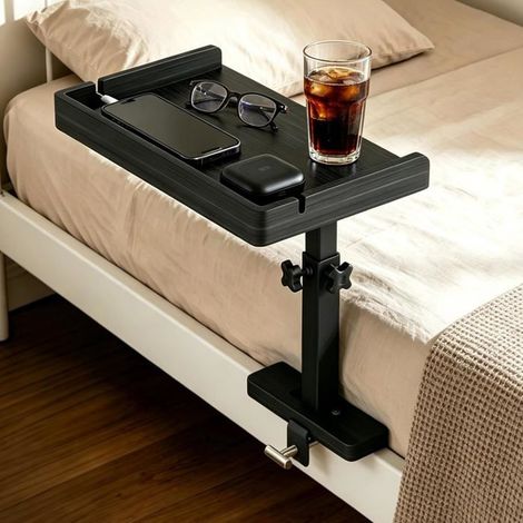 Table De Chevet Pliable À Suspendre Au Lit,Organiseur De Chevet À Clipser,Hauteur Réglable From 8.4"-14.6",Lits Superposés,P[CA143] (1/5)