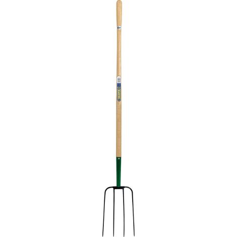 Draper 63579 4-Prong Manure Fork with Wooden Handle and Shaft