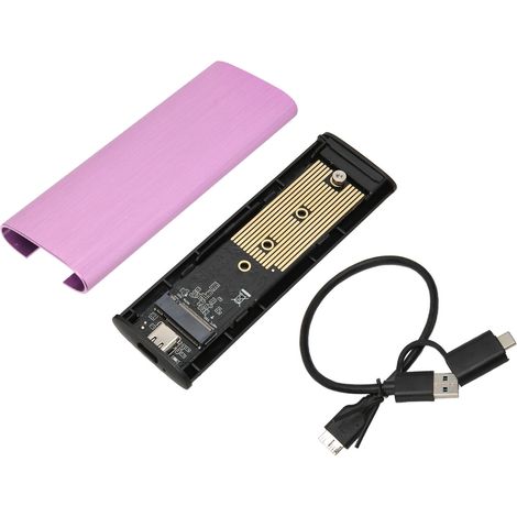 Boîtier SSD externe M.2 NVMe PCIe NGFF SATA USB 3.2 Gen 2 10 Gbps portable en alliage d'aluminium violet (1/5)