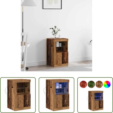 Holzwerkstoff - LED-Sideboard Altholz 41 x 37 x 67 cm Holzwerkstoff (1/5)