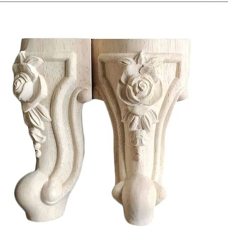 Pieds en bois de 10 cm pour armoires, meubles, tables, sculptures en bois massif d'origine européenne, chaises de remplacement, tables de chevet (1/5)