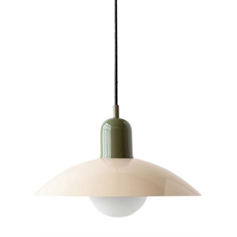 Suspension en verre vert nordique - Lampe suspendue vintage moderne du milieu du siècle pour îlot de cuisine, salle à manger, chambre (1/5)