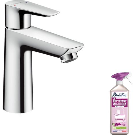 HANSGROHE 110 mezclador de lavabo bajo ahorro de agua cromado + limpiador Briochin