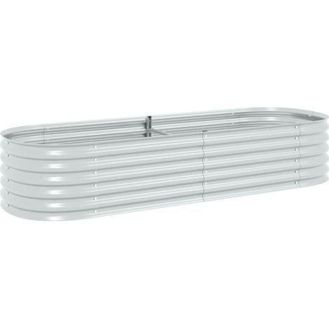 INLIFE Lit surélevé de jardin 240x80x44 cm Acier galvanisé Argenté (1/5)