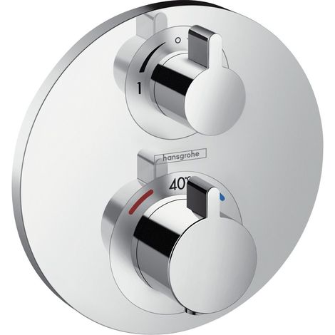 Hansgrohe Ecostat S - Miscelatore termostatico ad incasso per due utenze, cromato 15758000