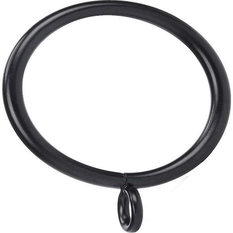 72 anneaux de rideaux noirs avec œillets de suspension (diamètre intérieur 1,5 pouce, convient aux tringles de diamètre ≤ 1/4 pouce) (1/5)