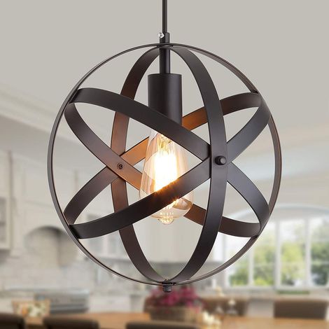 Suspension Luminaire Vintage, Lampe Plafonnier Industrielle Noir (1/5)