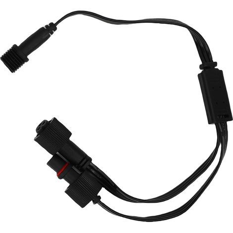 Séparateur en Y 1 mâle à 2 femelles adapté pour Govee H705A H705B H705C, rallonge d'éclairage extérieur permanent à 3 broches noir