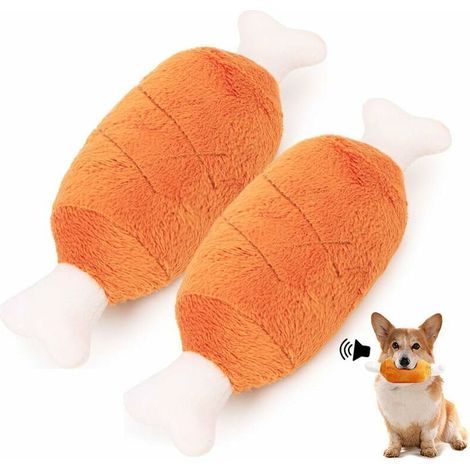 2 Jouets Sonores en Peluche pour Chiens, Jouets à Mâcher pour Animaux de Compagnie, Jouet pour Chien os a Mâché, Ensemble de Jouets pour Chiens (1/5)
