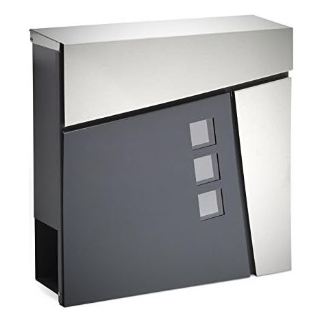 Modern letterbox Design V24 Anthracite Powder coated wall mounting Stainless steel newspaper holder (1/5)