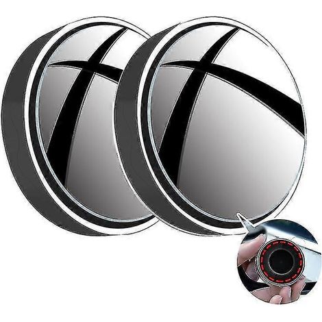 Nouveau lot de 2 rétroviseurs auxiliaires à ventouse pour voiture, rotation à 360°, grand angle, cadre rond, avec œilleton – Ventouse noire A (1/5)