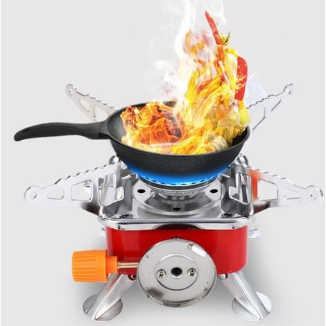 Poêle À Gaz Extérieur - Carré Pliable - 16 X 12 X 6,5 Cm - Acier Inoxydable Et Alliage D'aluminium - Pour Camping Et Randonnée - 1 Pièce (1/4)