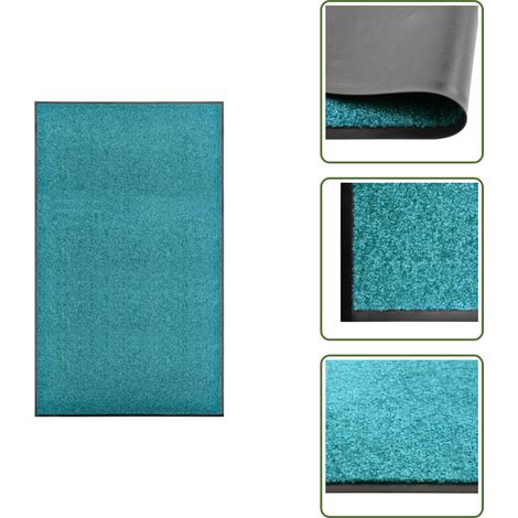 Paillasson lavable Cyan 90x150 cm - Tapis D'entrée - Paillasson Extérieur - Paillasson Intérieur - Tapis Absorbant - Tapis Washable