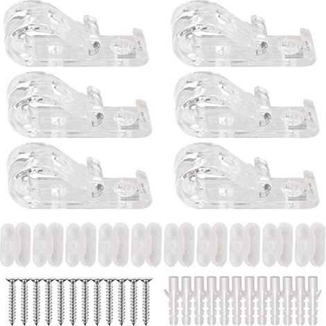 Chaîne de sécurité transparente et guide-cordon pour store enrouleur, 6 jeux par paquet, crochet de fixation à clip de type P, pour chaînette de store enrouleur.