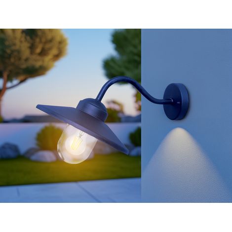 LED Außenwandleuchte aus Edelstahl in Marineblau, Ausladung 42cm (1/5)