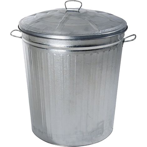 Seau cendrier en tôle galvanisée avec couvercle 18L – Pour cheminées en frêne – Poêle thermo-cheminée
