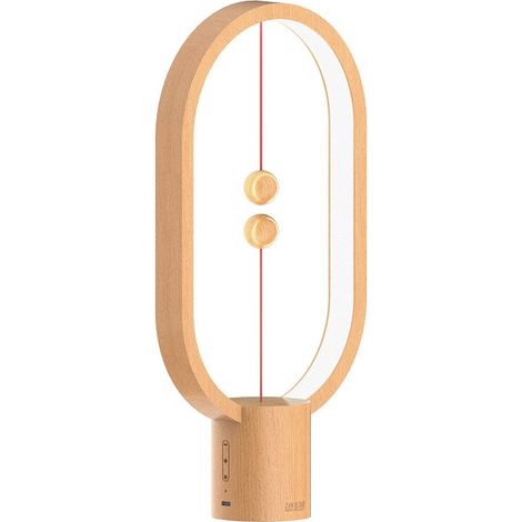 Balance magnétique demi-air LED bureau lampe magnétique Levitation balance lecture lumière nuit lumière charge bois couleur (1/5)