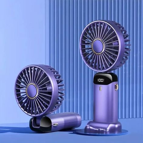 Ventilador portátil - Sin marca - Puerto USB - Morado - Recargable - Para interiores y exteriores (1/4)