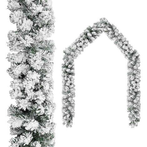 Ghirlanda Natalizia con Neve Verde 20 m in PVC vidaXL
