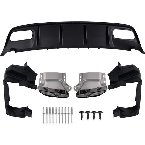 Gloss Black Rear Diffuser For Mercedes A Class W176 2012-18 A45+exhaust Tips (1/5)