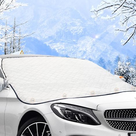 Couverture Pare Brise Voiture, Housse Pare-Brise Avant Auto Pliable, Léger, Magnétique, Imperméable, Protection Toutes Saisons Anti-Neige Givre Soleil UV Poussière, 110 x 145cm (1/5)