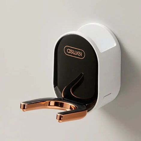Porte seche cheveux mural sans perçage support pour appareil electrique rangement pour salle de bain et toilettes gain de place (1/5)