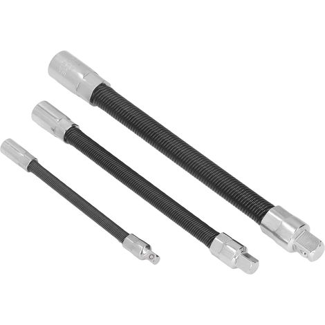 Lot de 3 rallonges flexibles en acier à ressort pour perceuse électrique, avec support magnétique pour la réparation automobile