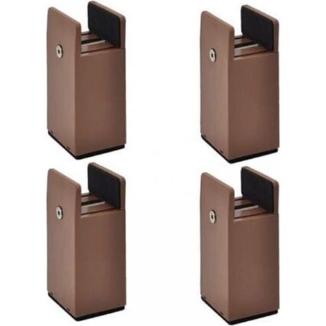 Set di 4 piedini regolabili per mobili - Marrone - Altezza 100 mm - Adatti per diametri da 10 a 37 mm (1/5)