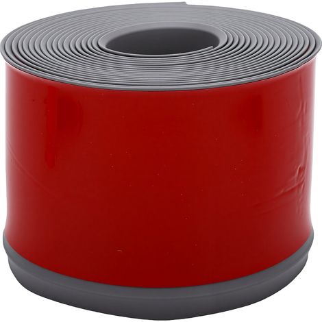 Plinthe de 5 m, autocollante, étanche, facile à installer, en PVC gris, largeur 10 cm. (1/5)