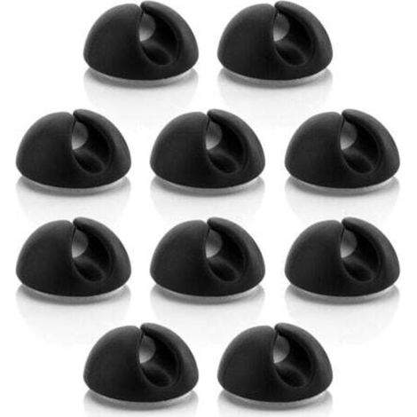 10 Kabelbinder, Kabelmanagement, Kabelorganisator für Kabel bis 8 mm, Schwarz