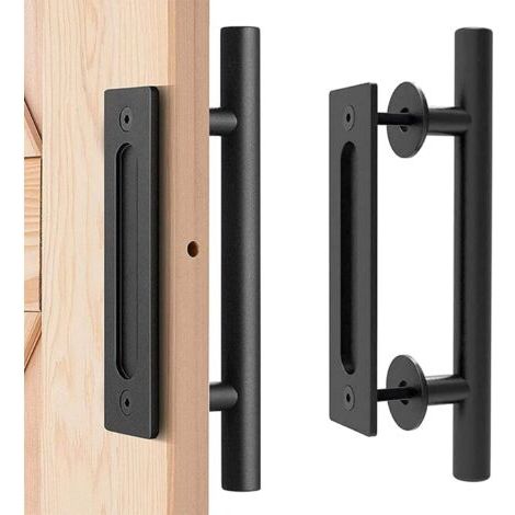 LaBlanc - Poignée de Porte de Grange, Poignée de Porte Coulissante, Poignée de Porte de Grange Robuste, Tirez la Poignée pour Le Garage, Poignée de Traction de Porte, Coulissante Poignee de Porte,Noir (1/5)