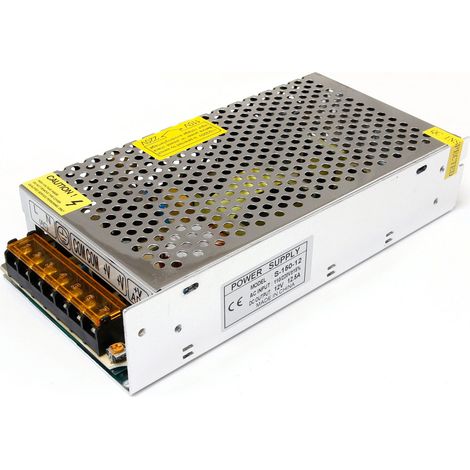 Fuente de alimentación para tiras LED de CCTV 12V 150W 12.5A IP20 (1/4)