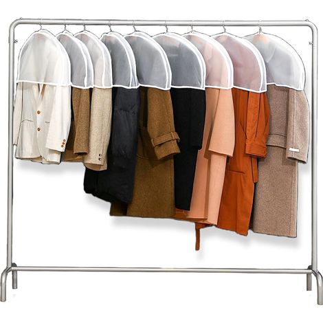 Housse De Vêtement Transparente 30x60 Cm En Peva Avec Cintres Pour Blazer Chemise Uniforme Lot De 14 (1/5)