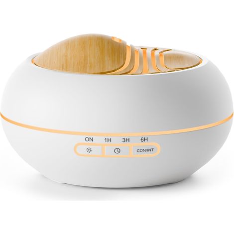Diffuseur Huiles Essentielles 400ml, Diffuseur Parfum Maison 7 LED, Humidificateur d'air Chambre Ultrasonique sans BPA, Diffuseur d'Arômes pour la Maison et Le Bureau, Blanc (1/5)