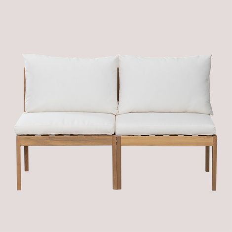 Sofá modular de jardín de 2 piezas en madera de acacia Filips SKLUM             