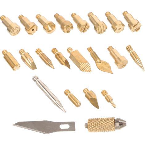 22-teiliges Set mit Holzbearbeitungswerkzeugspitzen, Lötspitzen, Ersatzspitzen und Prägewerkzeugspitzen