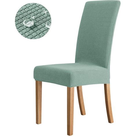 Housses de chaise vert clair (lot de 4), extensibles, modernes, amovibles et lavables, pour salle à manger, bureau, banquet, mariage, décoration. (1/5)